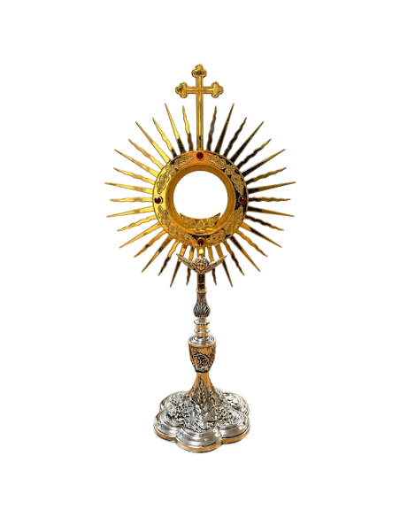 Eucharistic monstrance Crown of Light gold with radiant sunburst design