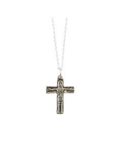 camino de santiago cross necklace 20 mm silver pilgrim cross