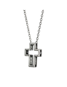 16 mm Open Cross Necklace in Stainless Steel | Minimalist Religious Jewelry 2