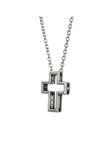16 mm Open Cross Necklace in Stainless Steel | Minimalist Religious Jewelry
