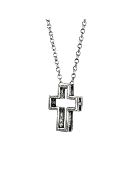 16 mm Open Cross Necklace in Stainless Steel | Minimalist Religious Jewelry