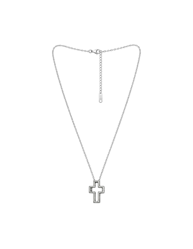 16 mm Open Cross Necklace in Stainless Steel | Minimalist Religious Jewelry