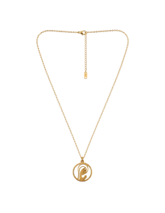 Gold stainless steel necklace with minimalist Virgin Mary silhouette pendant, 16 mm 2