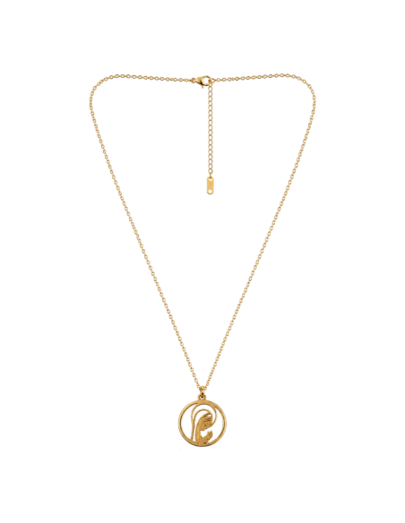 Virgin Mary Necklace 16 mm Gold Stainless Steel | Religious Jewelry