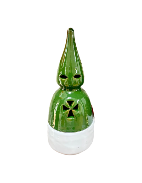 Personalized Nazarene enameled incense burner in glossy ceramic for Holy Week