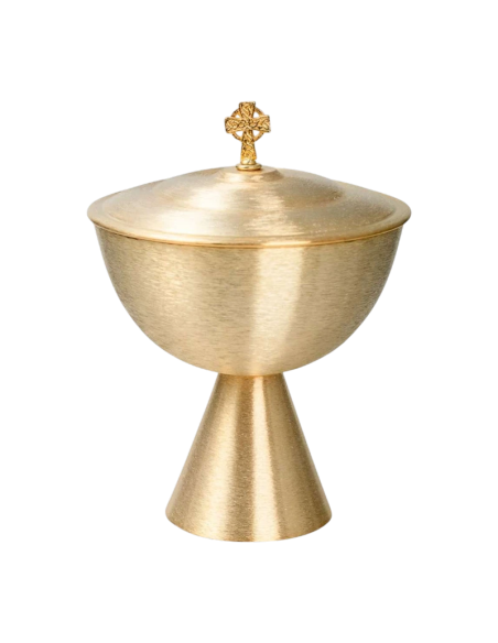 Simple gold-plated brass ciborium for consecrated hosts