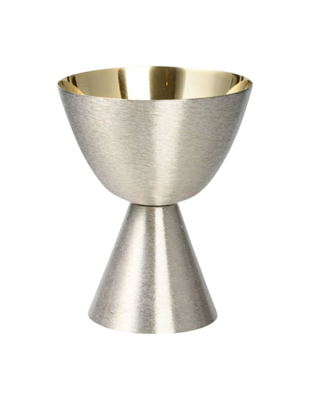 Simple nickel-plated brass chalice for Eucharistic celebration
