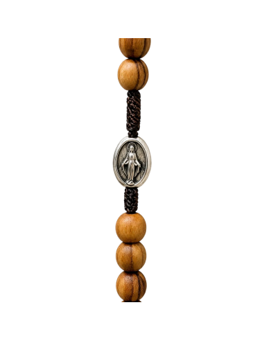 Rosario de Madera de Olivo Corazón de Jesús | Rosario Artesanal 45 cm