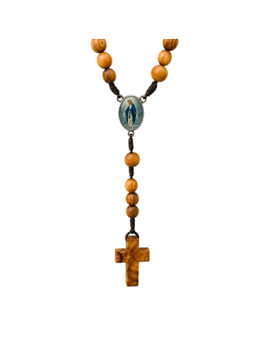 Rosario de Madera de Olivo Corazón de Jesús | Rosario Artesanal 45 cm