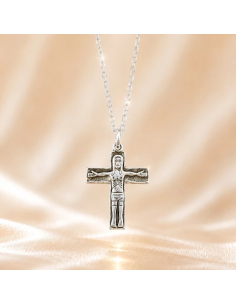 camino de santiago cross necklace 20 mm silver pilgrim cross