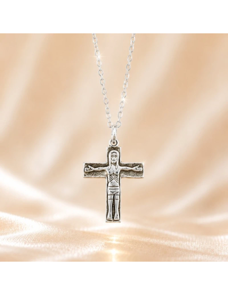 Collar Cruz Camino Itinerante 20 mm chapado en plata