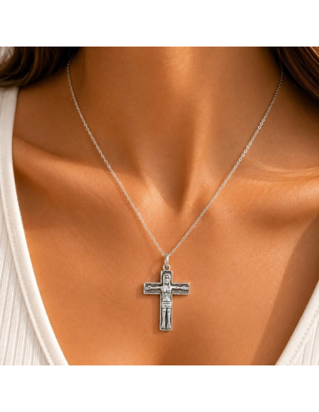Collar Cruz Camino de Santiago 20 mm | Chapado en Plata