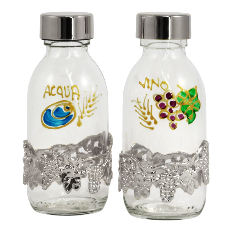 Botellas para vinajeras plateadas