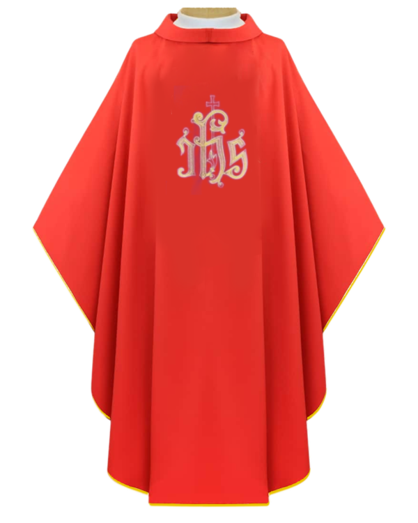 Casulla bordada jhs cruz Roja
