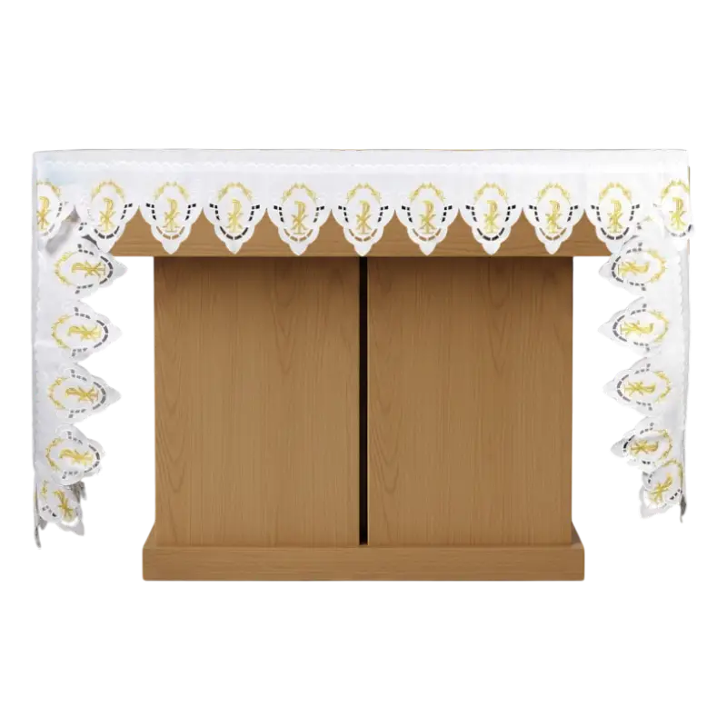 Mantel con puntilla crismón
