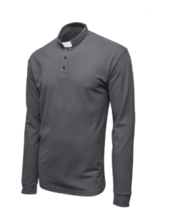 Polo sacerdotal gris