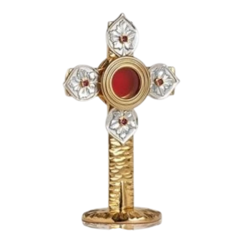 Relicario cruz flor