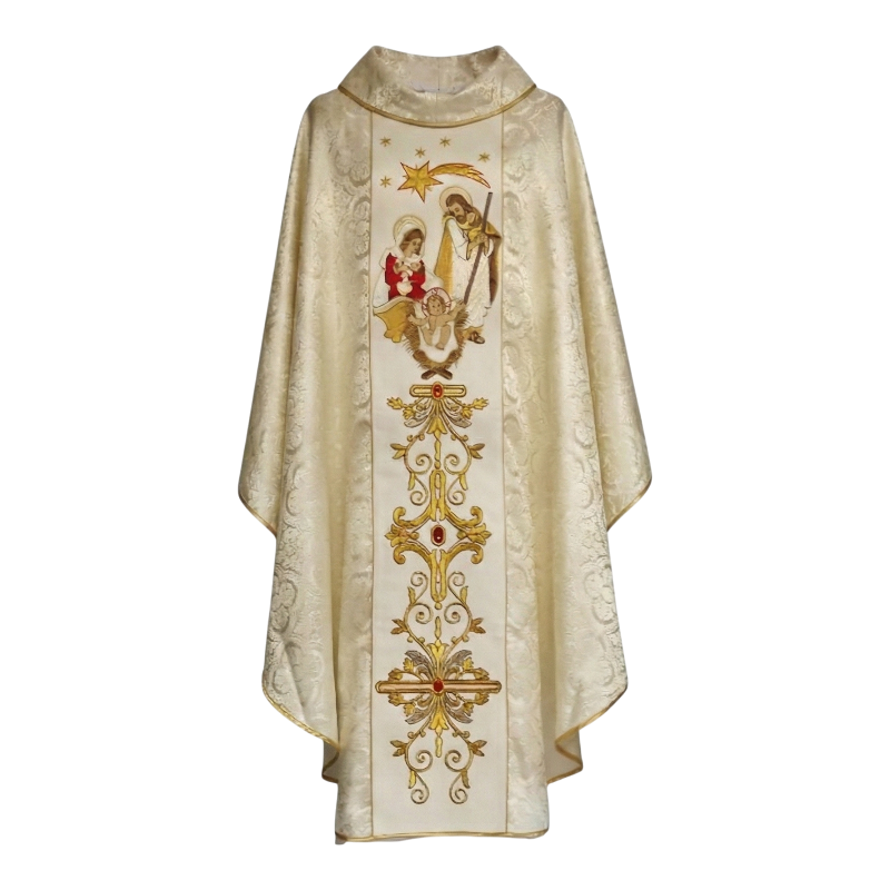casulla navidad bordada con pedrería