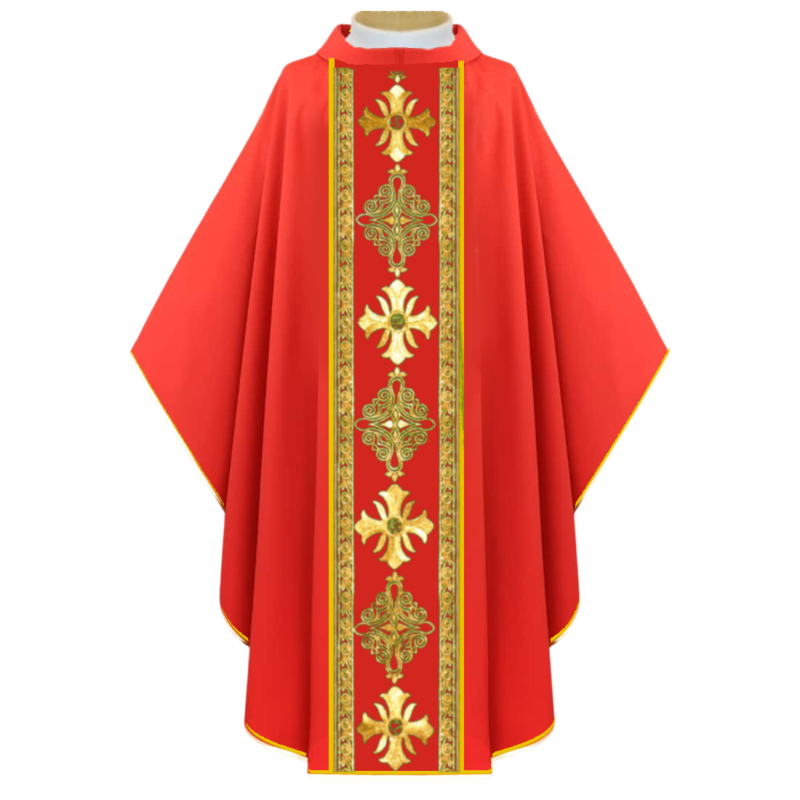 casulla roja Cruz de Deu