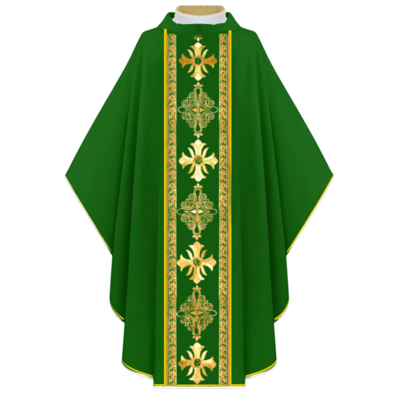 casulla verde cruz de deu