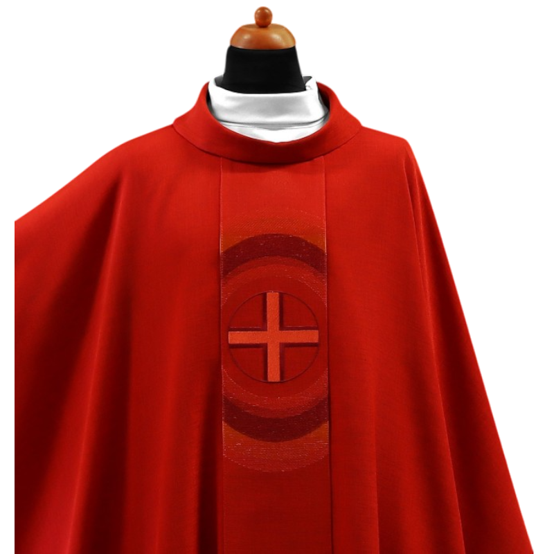 detalle del bordado rojo