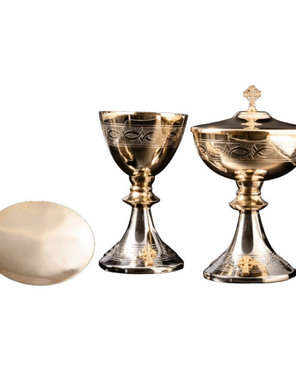juego cáliz y copón sacra crux