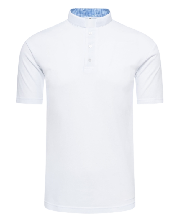polo sacerdotal manga corta blanco