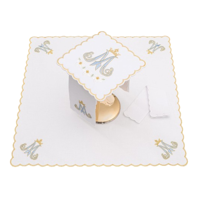 set de altar bordado azucenas